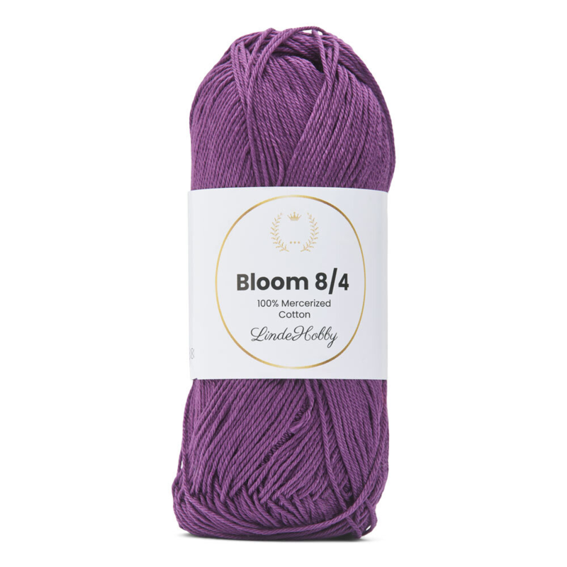 LindeHobby Bloom 8/4 Mercerized Cotton 13 Fioletowy