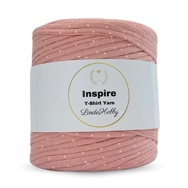 LindeHobby Inspire Print 62 Brzoskwiniowy z białymi kropkami