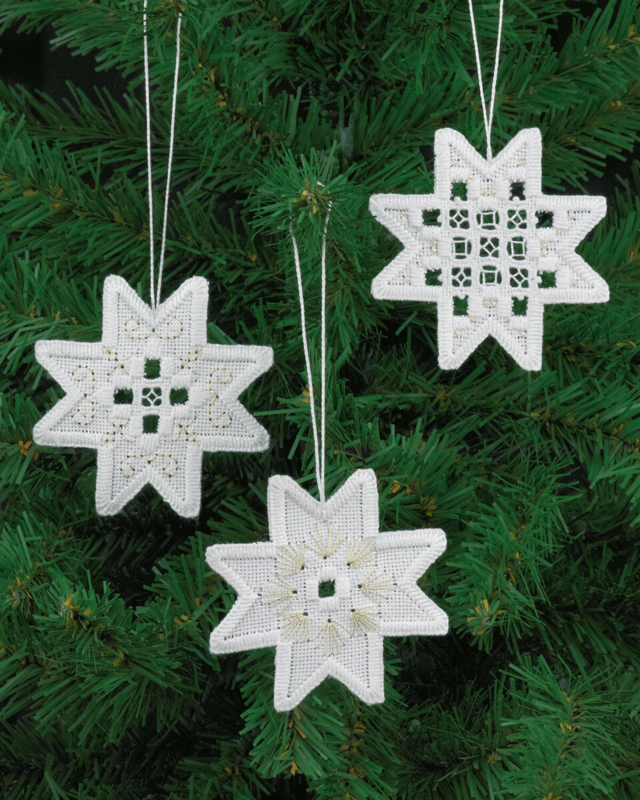 Zestaw do haftu Hardanger gwiazdy x3 7,5x7,5 cm