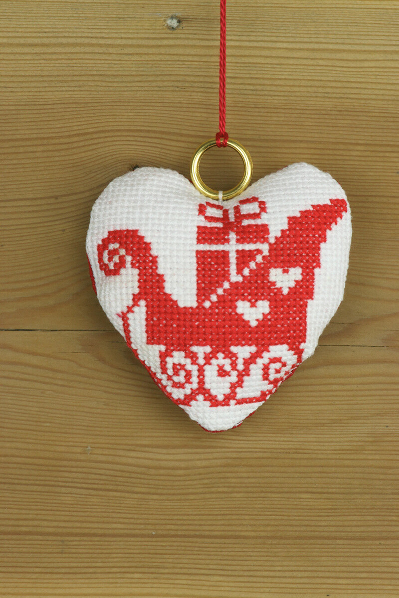 Zestaw do haftu Czerwone sanie 8 x 8 cm
