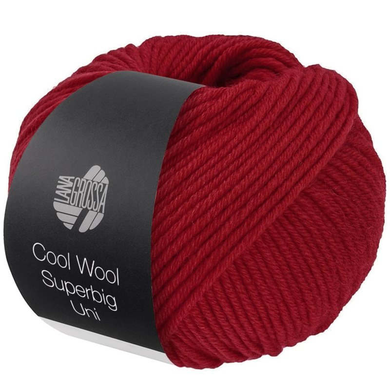 Lana Grossa Cool Wool Superbig 8 Wiśniowy czerwony