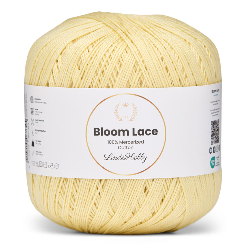 LindeHobby Bloom Lace Mercerized Cotton 21 Jasnożółty