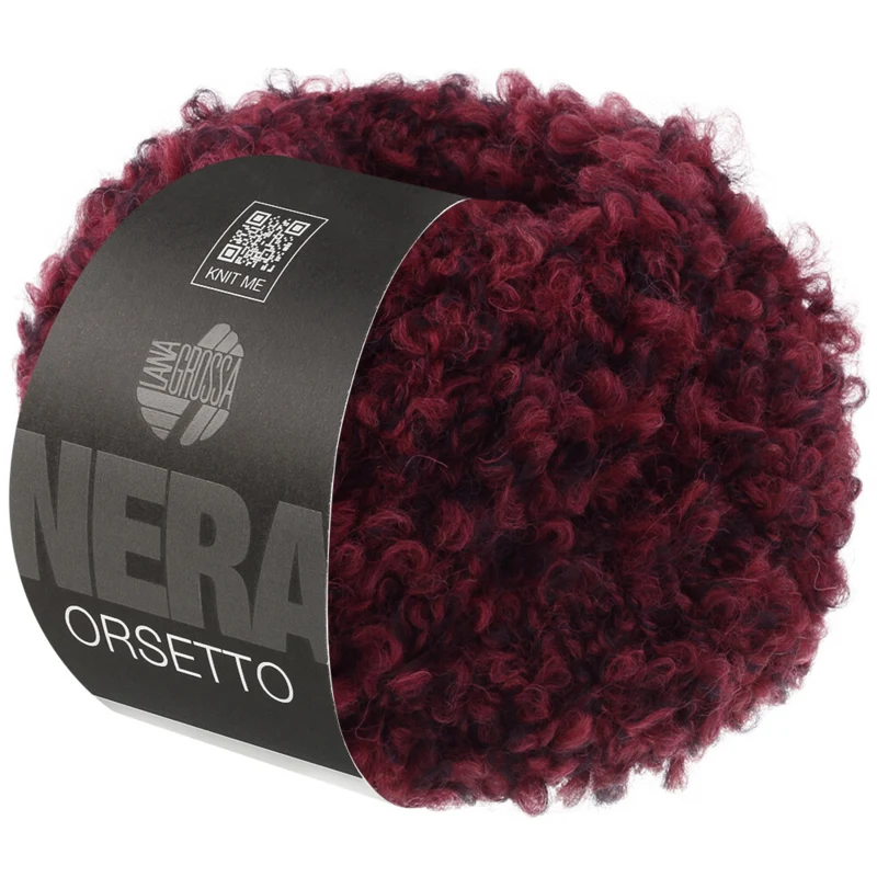 Lana Grossa Orsetto 102 Burgund/Czarny
