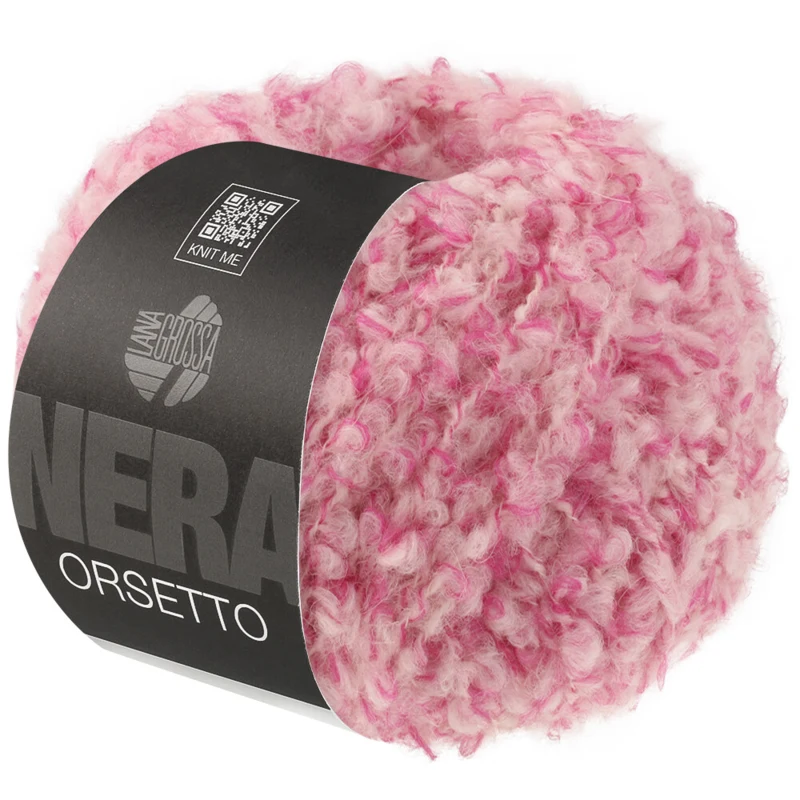 Lana Grossa Orsetto 101 Intensywny róż/Surowa biel