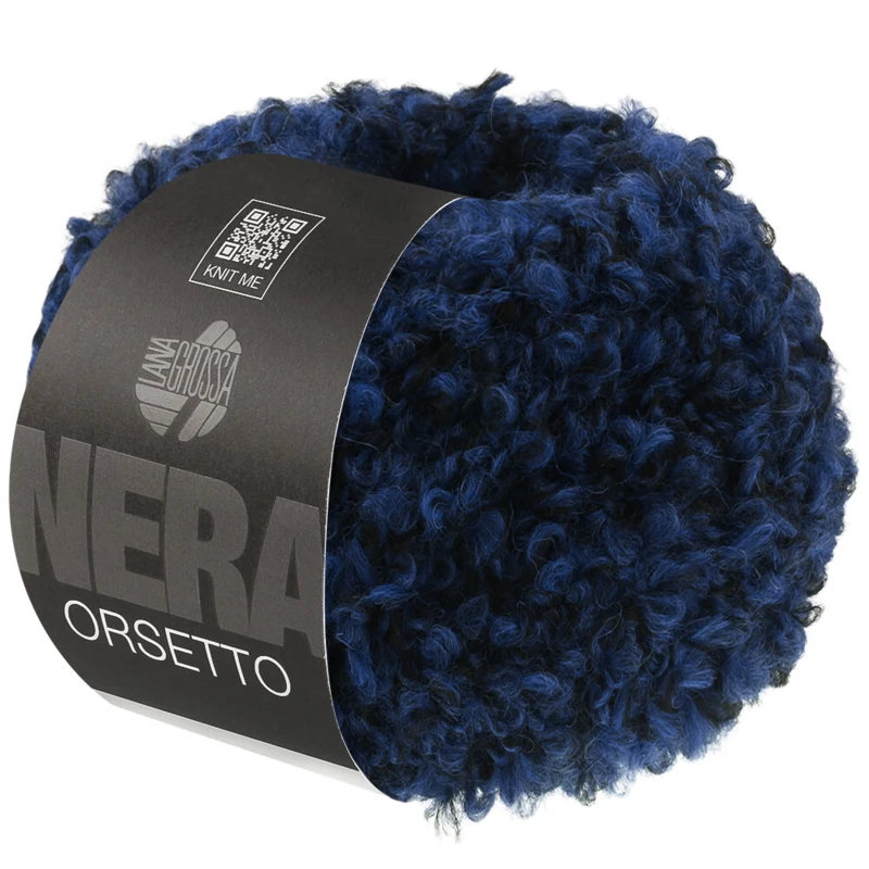 Lana Grossa Orsetto 107 Ciemnoniebieski/Czarny