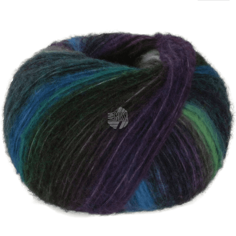 Lana Grossa Bomba 06 Butelkowa-/opalowa zieleń/bakłażan/granatowy/ciemny-/petrolowy niebieski