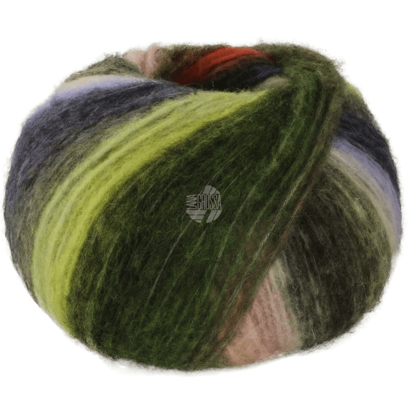 Lana Grossa Bomba 07 Brzoskwinia/biały-/jasny-/ciemnozielony/szary petrolowy/-brązowy/turkusowy niebieski