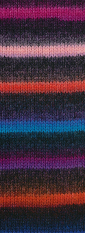 Lana Grossa Bomba 03 Łososiowy/czerwonawy szary/ciemnofioletowy/turkusowy niebieski/petrolowy niebieski/królewski niebieski