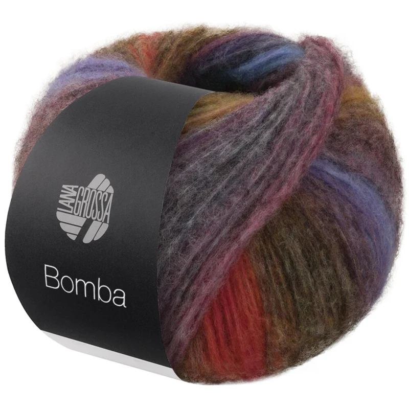 Lana Grossa Bomba 06 Butelkowa-/opalowa zieleń/bakłażan/granatowy/ciemny-/petrolowy niebieski