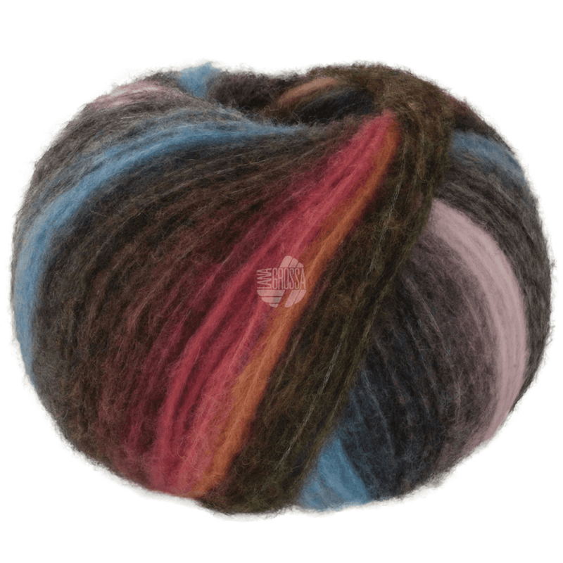 Lana Grossa Bomba 01 Ciemnoszary/jeżyna/pomarańczowy/żółty-/ciemnozielony/niebieski