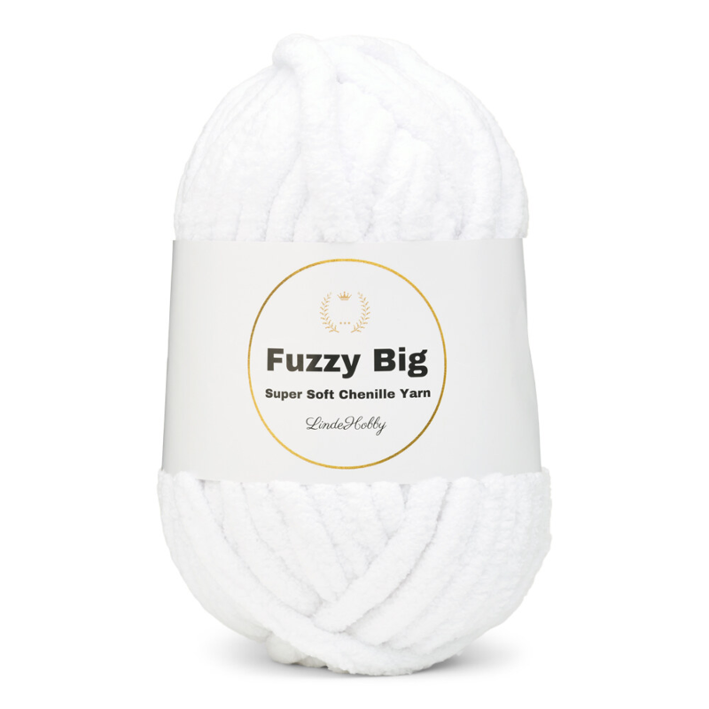LindeHobby Fuzzy Chenille BIG 01 Biały
