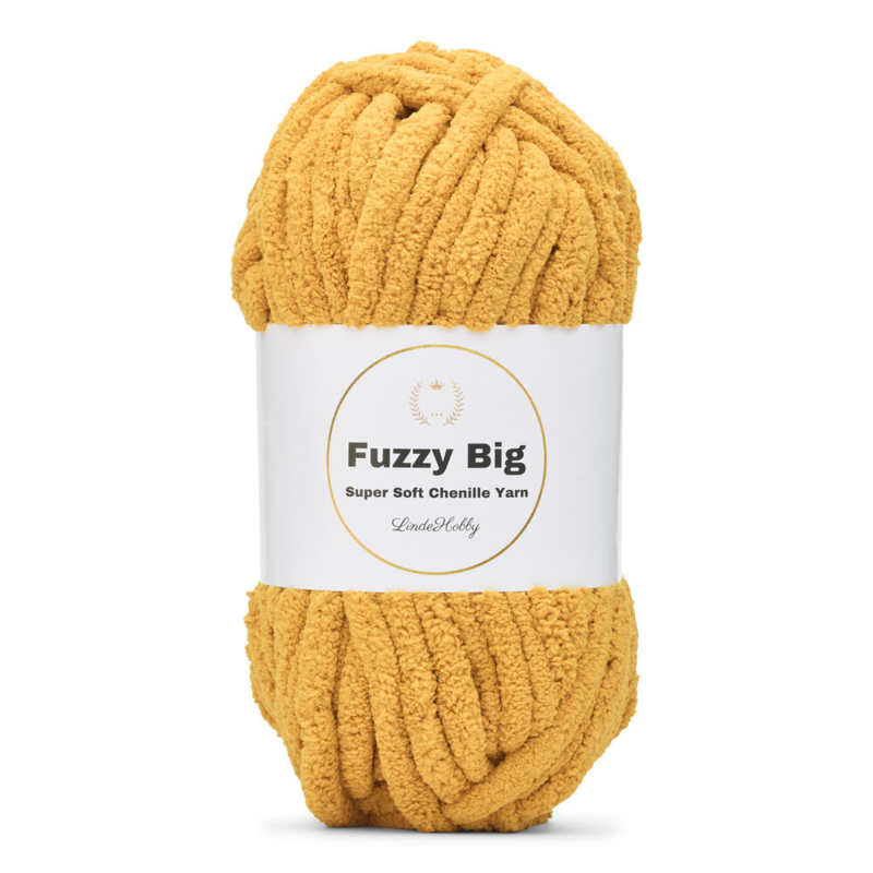 LindeHobby Fuzzy Chenille BIG 16 Musztardowy