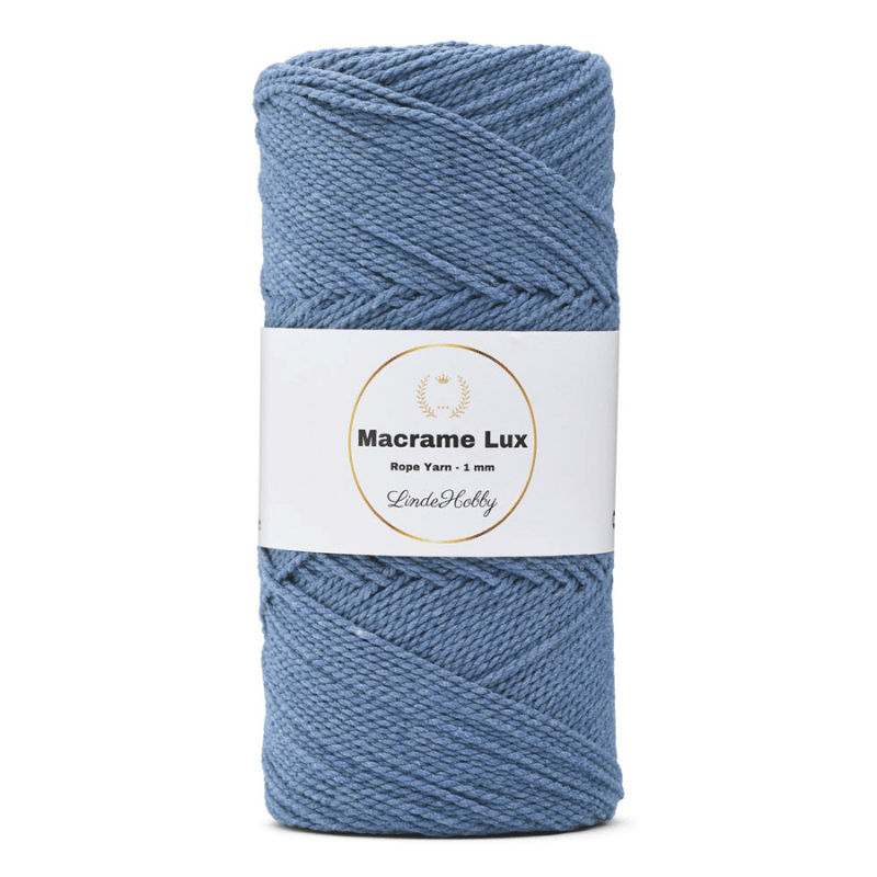 LindeHobby Macrame Lux, Sznurek do makramy, 1 mm 13 Niebieski