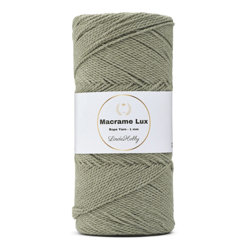 LindeHobby Macrame Lux, Sznurek do makramy, 1 mm 06 Khaki