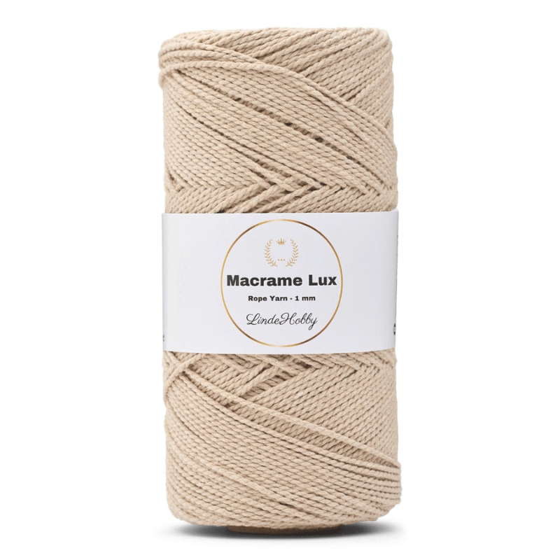LindeHobby Macrame Lux, Sznurek do makramy, 1 mm 05 Beżowy