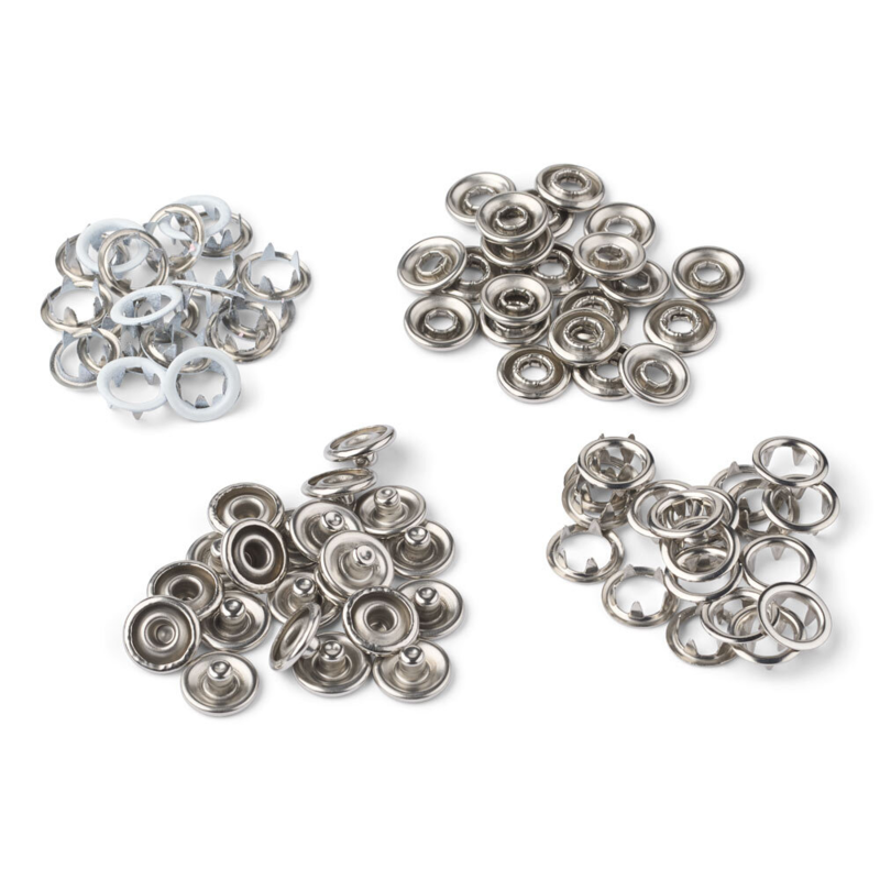 LindeHobby Zatrzaski, 20 sztuk, 9.5 mm Biały