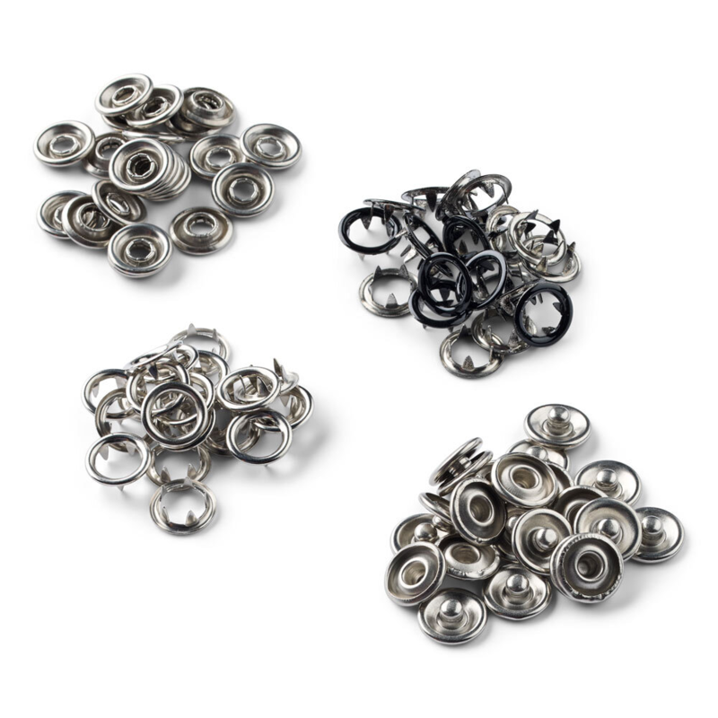 LindeHobby Zatrzaski, 20 sztuk, 9.5 mm Czarny