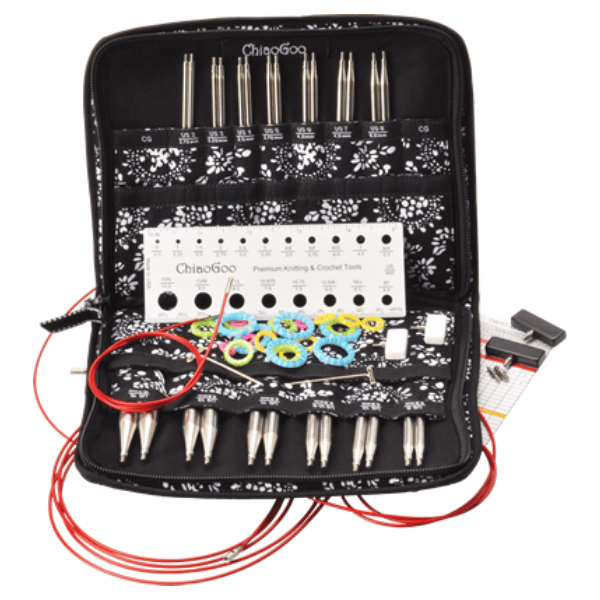 ChiaoGoo Zestaw Wymiennych Drutów Okrągłych Twist Red Lace, Complete, 10 cm