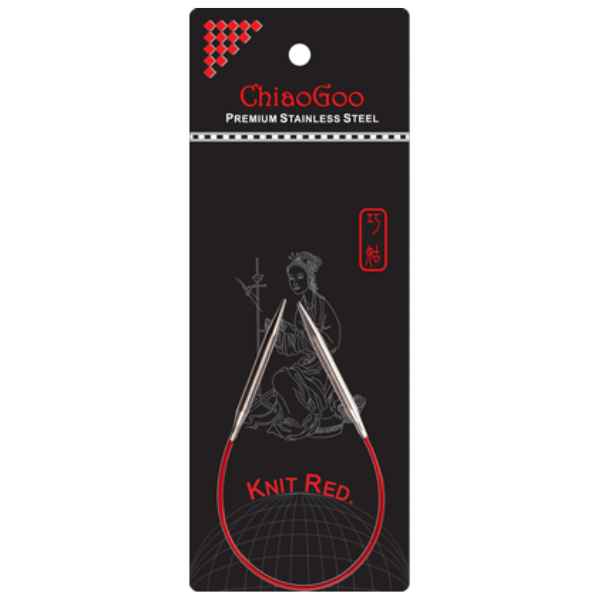 ChiaoGoo Druty na Żyłce Knit Red Stal Nierdzewna (23-100 cm) 23 cm