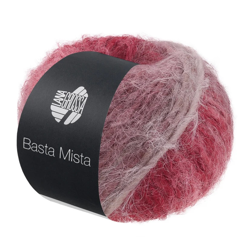 Lana Grossa Basta Mista 119 Bordowy/winna czerwień/szaroczerwony/taupe/szarobeżowy