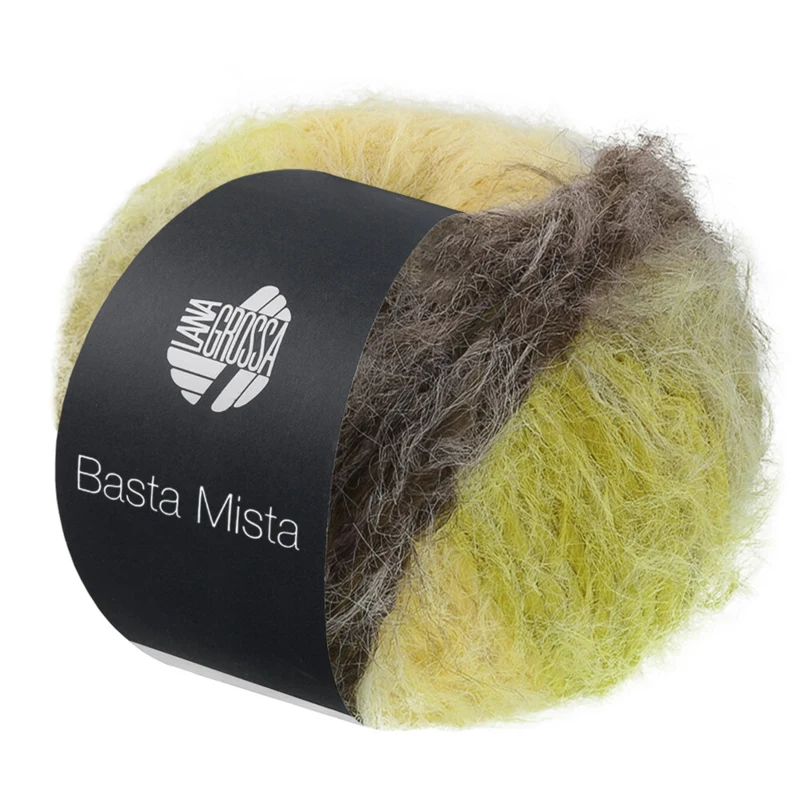 Lana Grossa Basta Mista 117 Szarobrązowy/taupe/żółty/jasnożółty/jasna oliwkowa zieleń