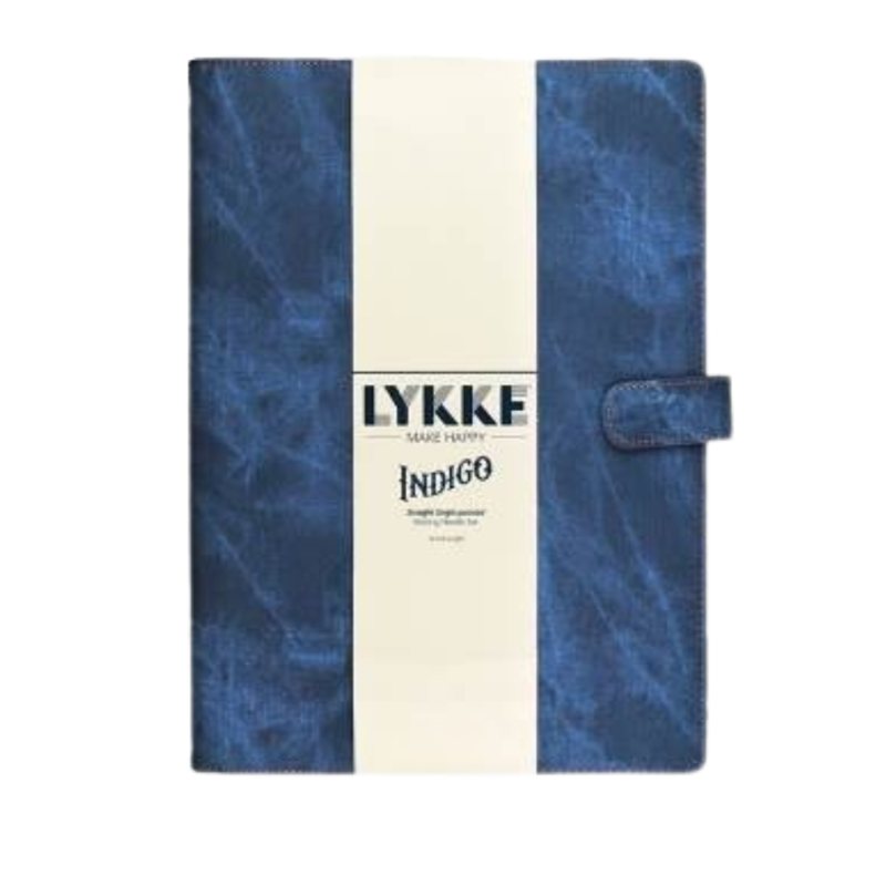 LYKKE Zestaw Prostych Drutów Indigo, Błękitny, 35 cm
