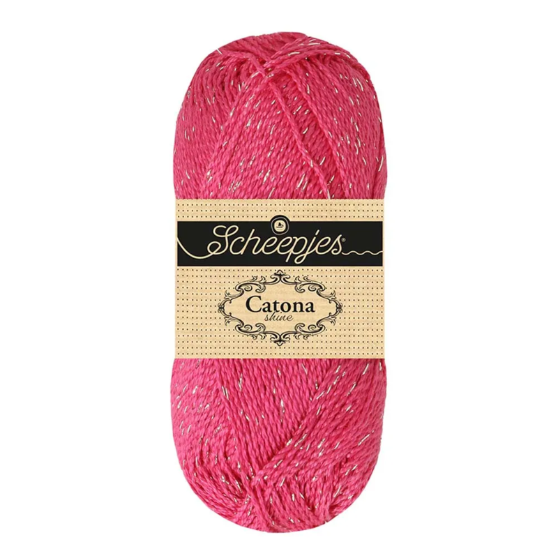Scheepjes Catona Shine 114-S Shocking Pink - Silver