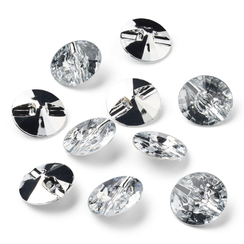 LindeHobby Guziki Kryształowe, Przezroczyste, 20 mm, 10 szt.