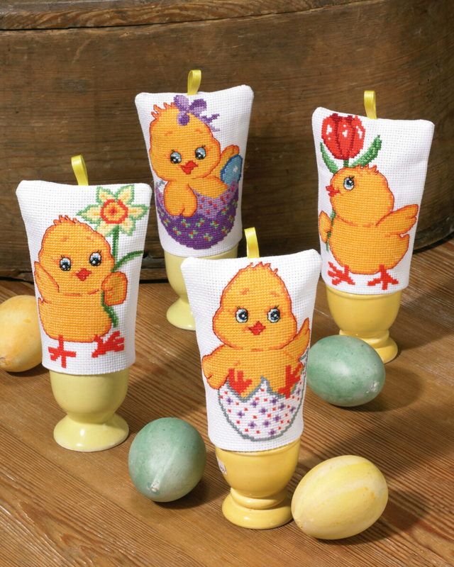 Zestaw do haftowania Kurczaki i jaja 4 szt. 8 x 11 cm