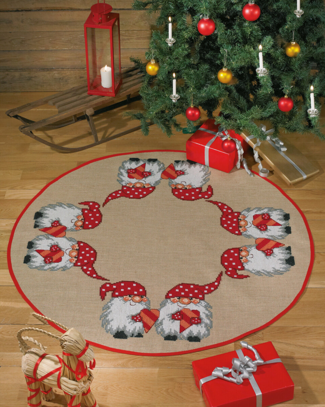 Zestaw do haftu Świąteczne skrzaty Ø118 cm