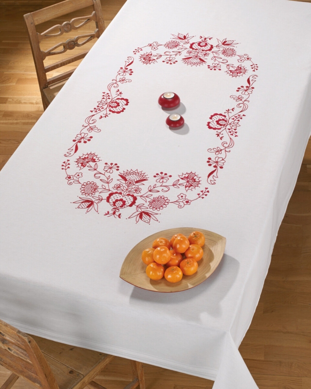 Zestaw do haftu Ludowy czerwony 150 x 220 cm