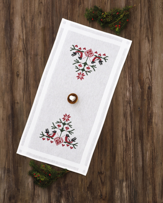 Zestaw do haftowania Ptaki z sercami XXX 40 x 80 cm