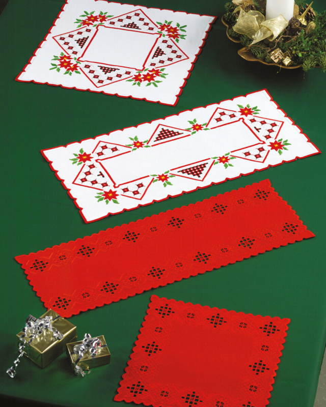 Zestaw do haftu Hardanger, czerwony