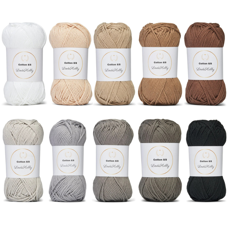 LindeHobby Cotton 8/8 – Natural Harmony, 10 motków