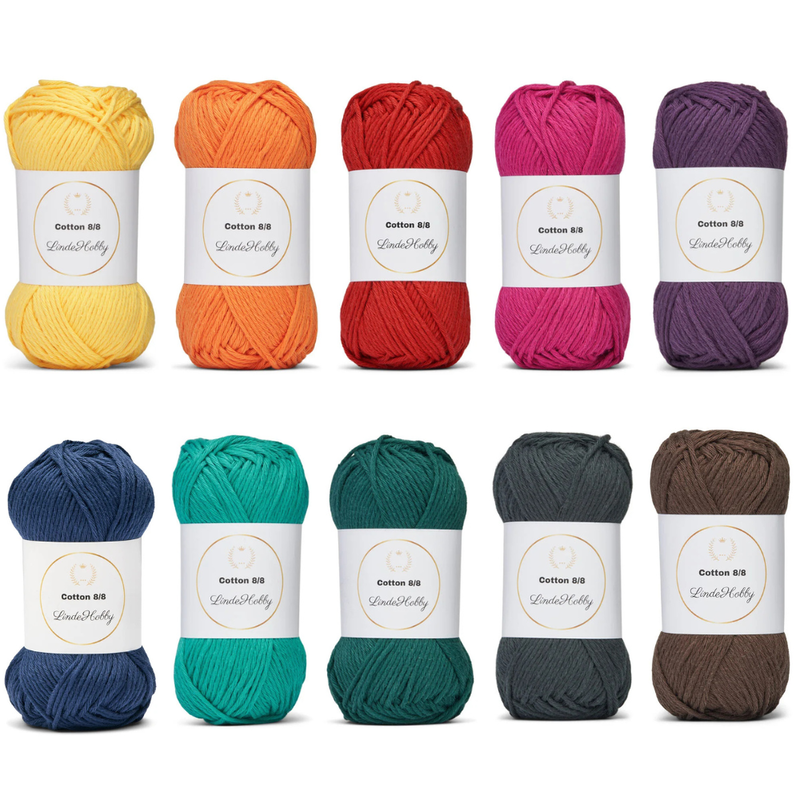 LindeHobby Cotton 8/8 – Autumn Glow, 10 motków