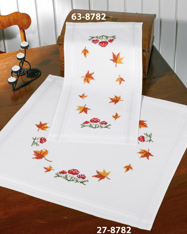 Zestaw do haftu Grzyby i liście 40x80 cm