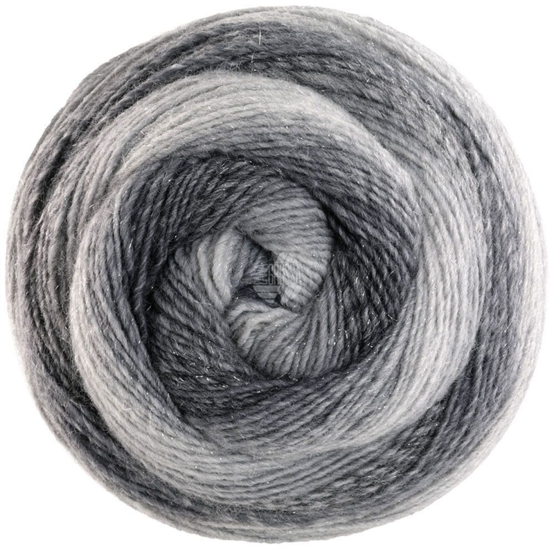 Lana Grossa Gomitolo Gala 4023 Jasnoszary-/średni-/ciemnoszary