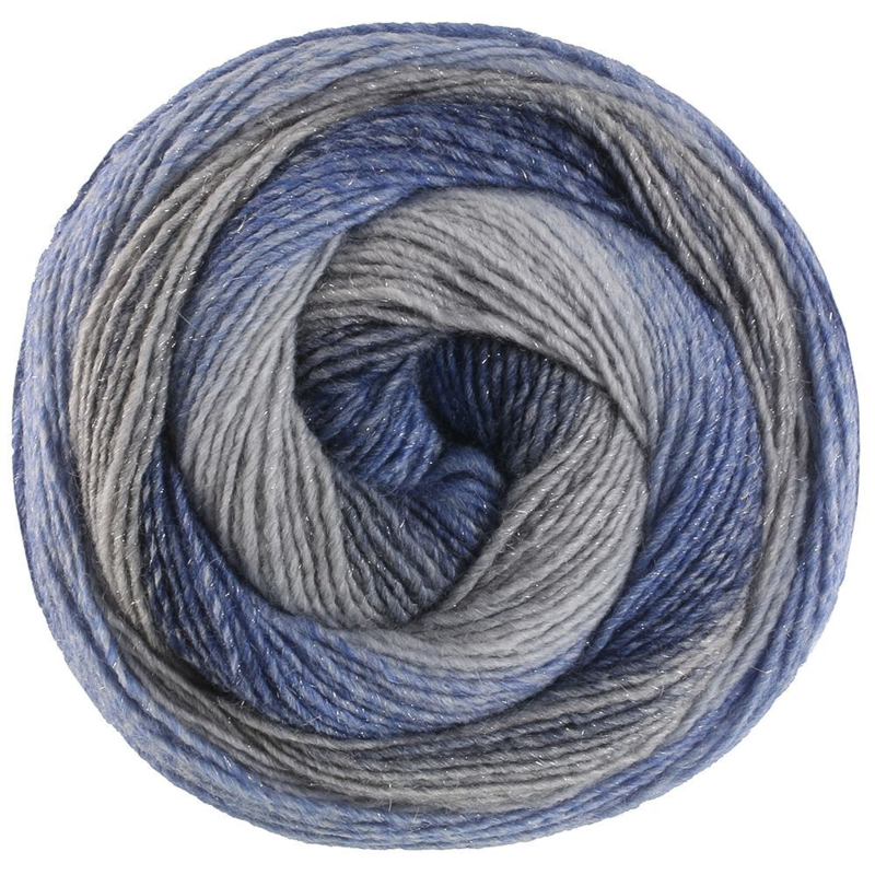 Lana Grossa Gomitolo Gala 4030 Mysioszary/szary/stalowoniebieski/granatowy/szafirowy/jasnoszary