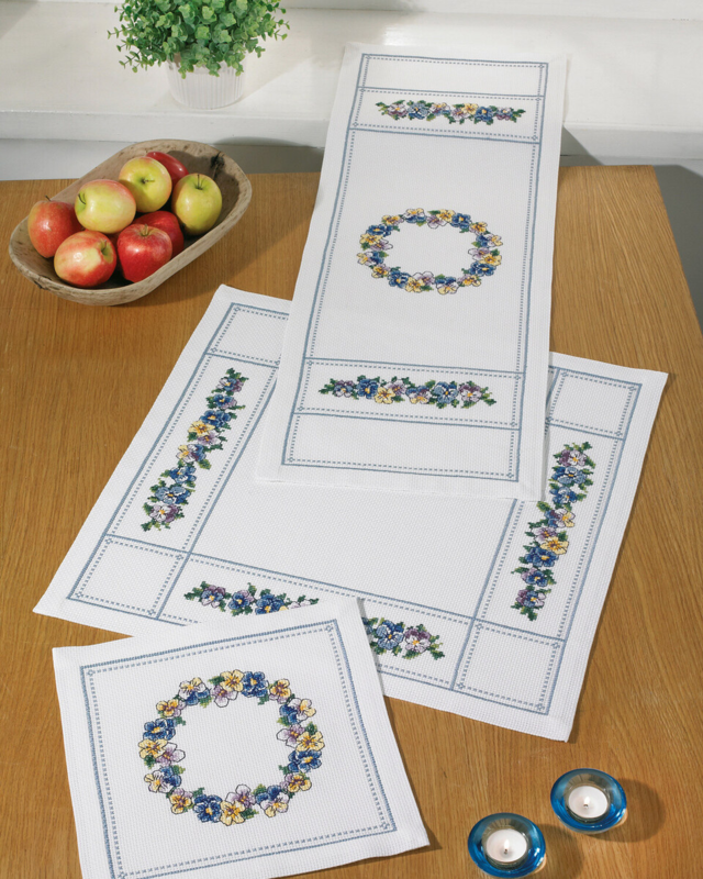 Zestaw do haftu Fiołki 34 x 94 cm