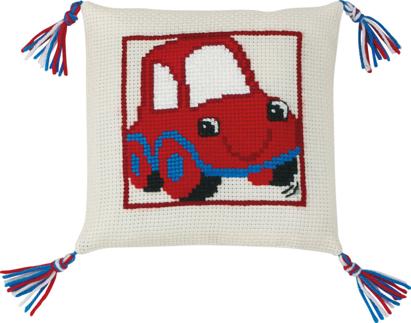 Zestaw do haftu Czerwony samochód 28 x 28 cm