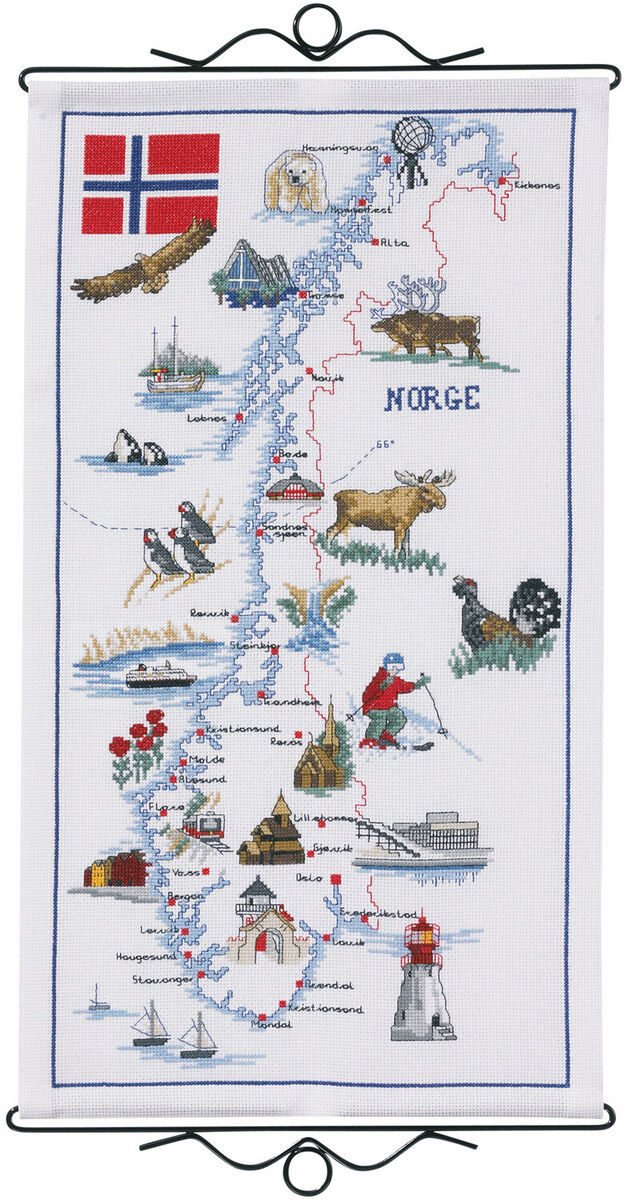 Zestaw do haftu Mapa Norwegii 32 x 57 cm B5123/32