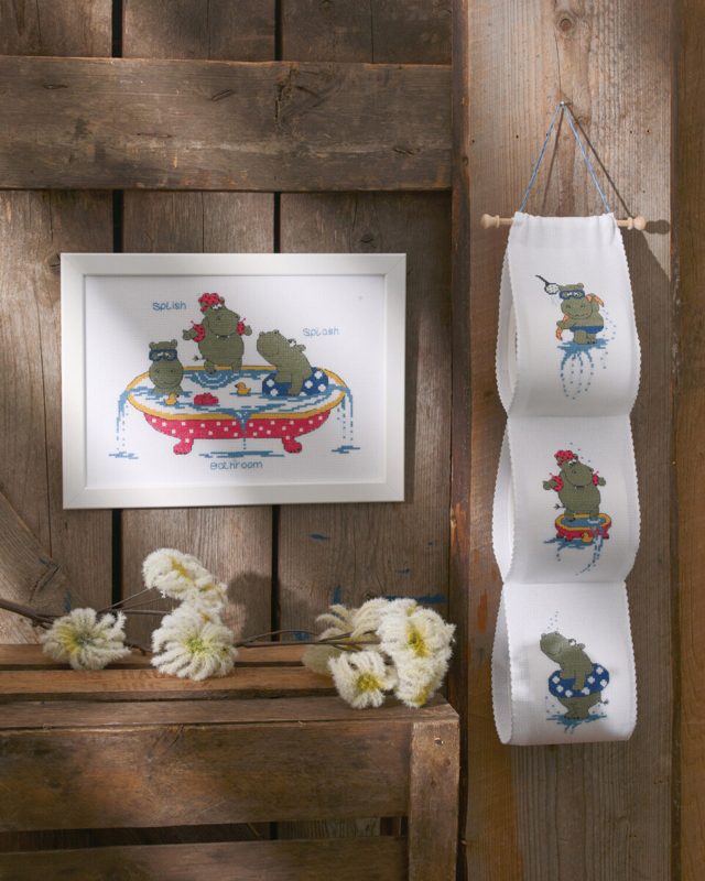 Zestaw do haftu Hipopotam w basenie 29 x 20 cm