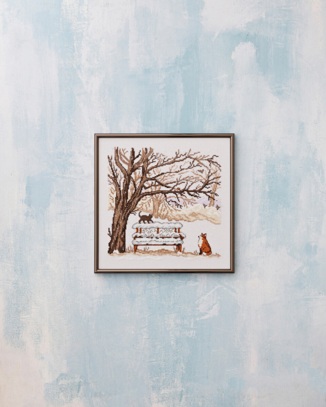 Zestaw do haftu Zimowy lis 30 x 30 cm