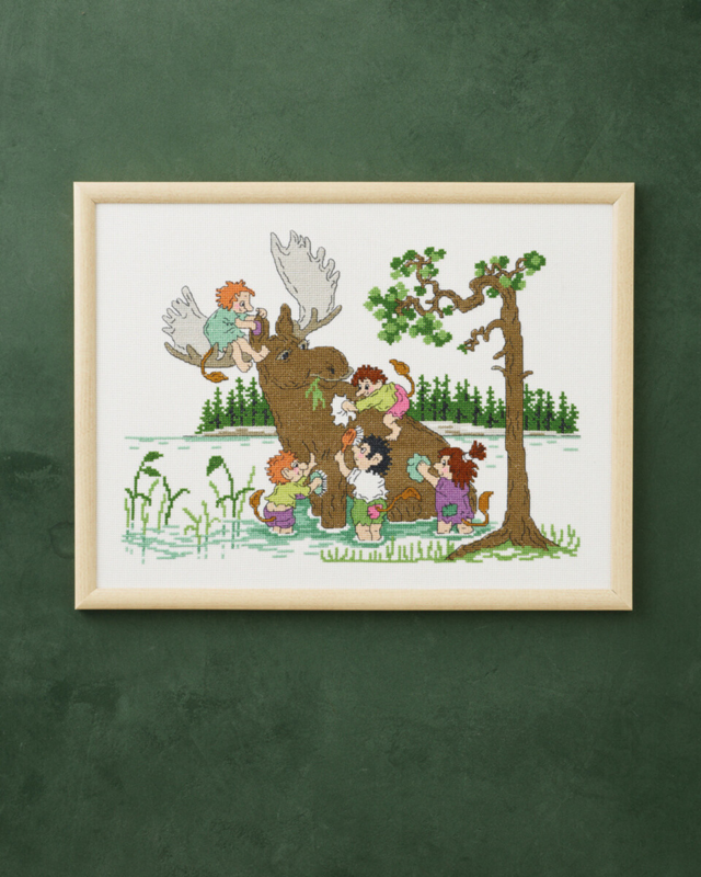 Zestaw do haftu Łoś pranie 40 x 30 cm