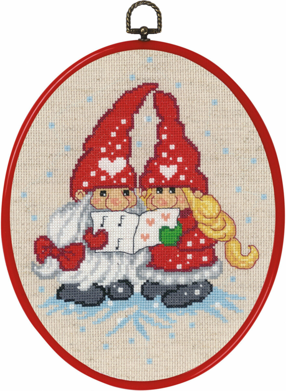 Zestaw do haftu Para Mikołajów śpiewających 20 x 26 cm