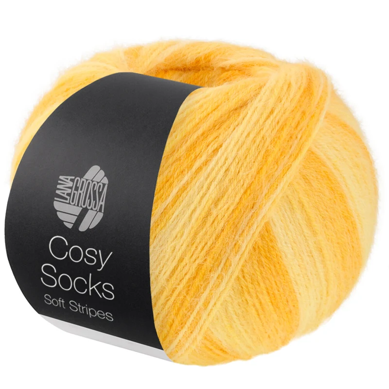 Lana Grossa Cosy Socks Soft Stripes 111 Żółty/żółtkowy/szafranowy