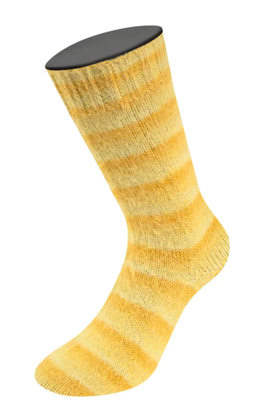 Lana Grossa Cosy Socks Soft Stripes 111 Żółty/żółtkowy/szafranowy