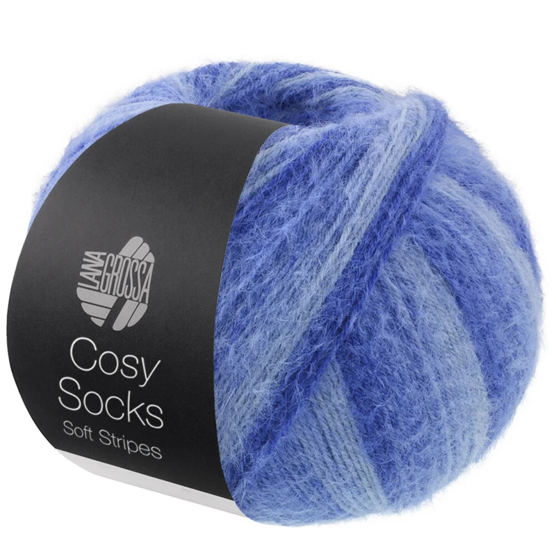 Lana Grossa Cosy Socks Soft Stripes 109 Jasnoniebieski/błękitny/niebieski/granatowy