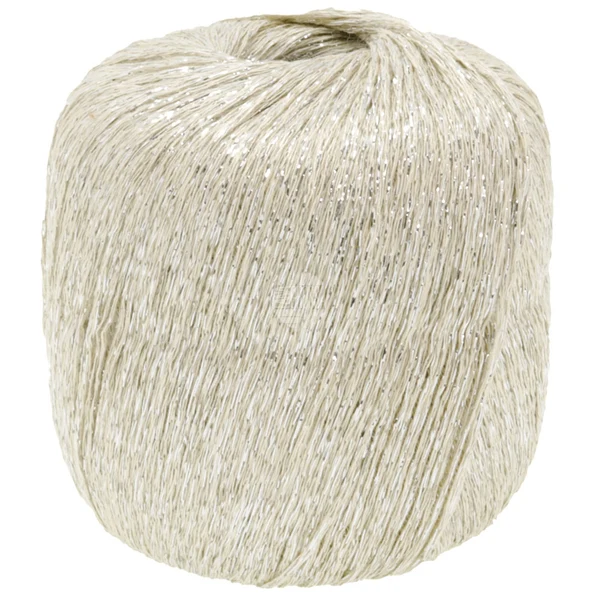 Lana Grossa Brillino 32 Kremowy/Srebro