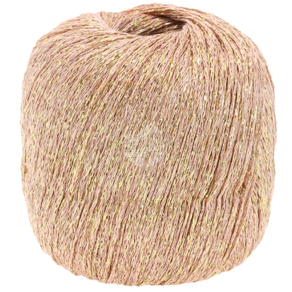 Lana Grossa Brillino 19 Pudrowy róż/Złoto